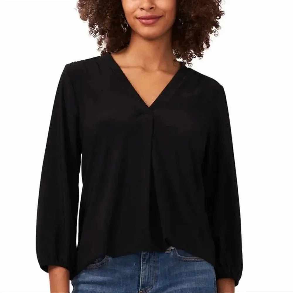 Two by Vince Camuto Ladies' V-Neck Top XXL Black